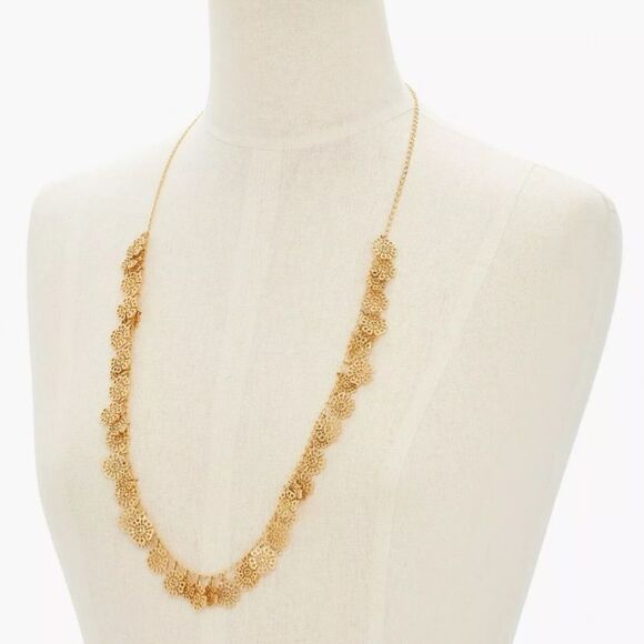 TALBOTS FILIGREE PETALS LAYERING GOLD NECKLACE NWT - Picture 3 of 4